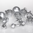 Set de 66 Boules de Noël argent décoration de Noël Mat Brillant Ø 3/6 cm Boules avec Crochet intérieur extérieur boules pour sapin-2