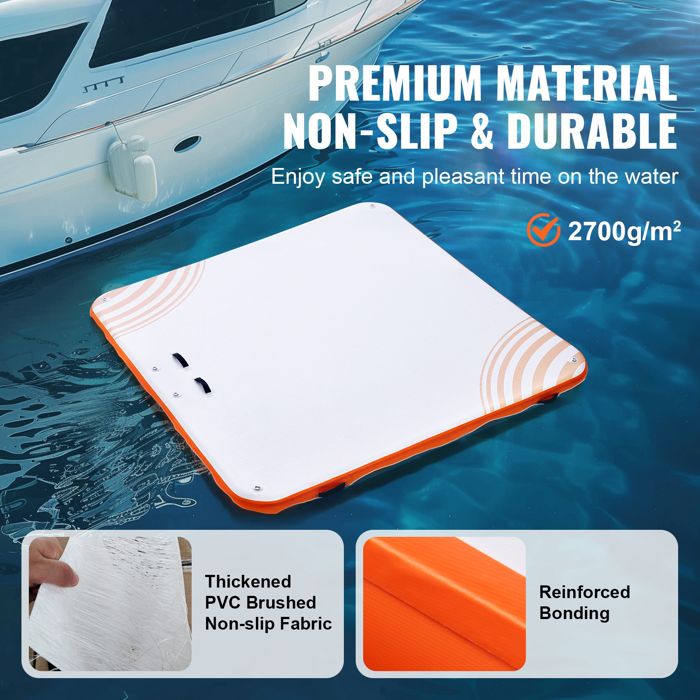 AWSUM Quai gonflable flottant avec surface antidérapante pour piscine, plage, océan