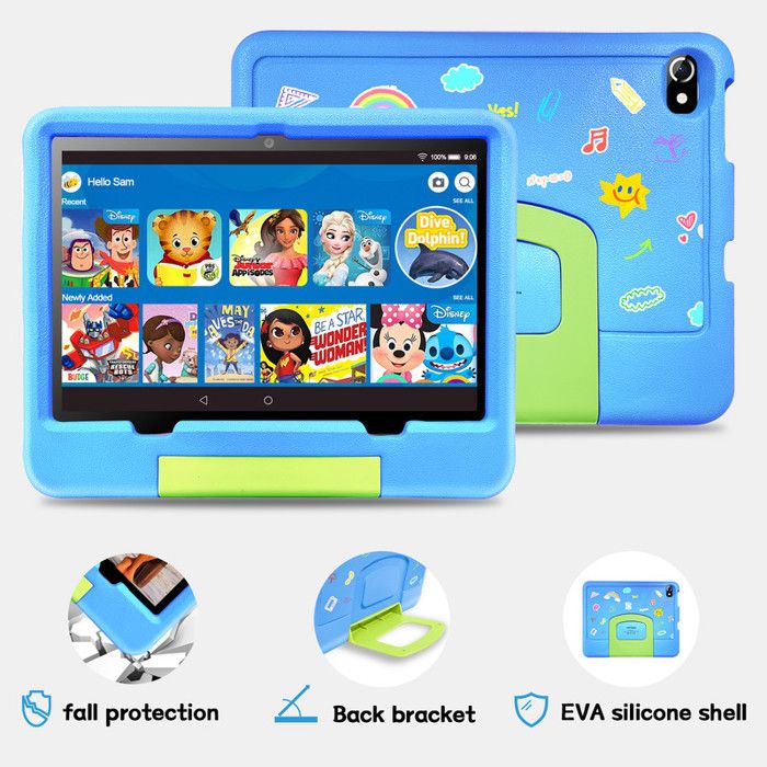 Tablette Enfants Android 12 GMS, Tablette Tactile 8 Pouces, 4Go