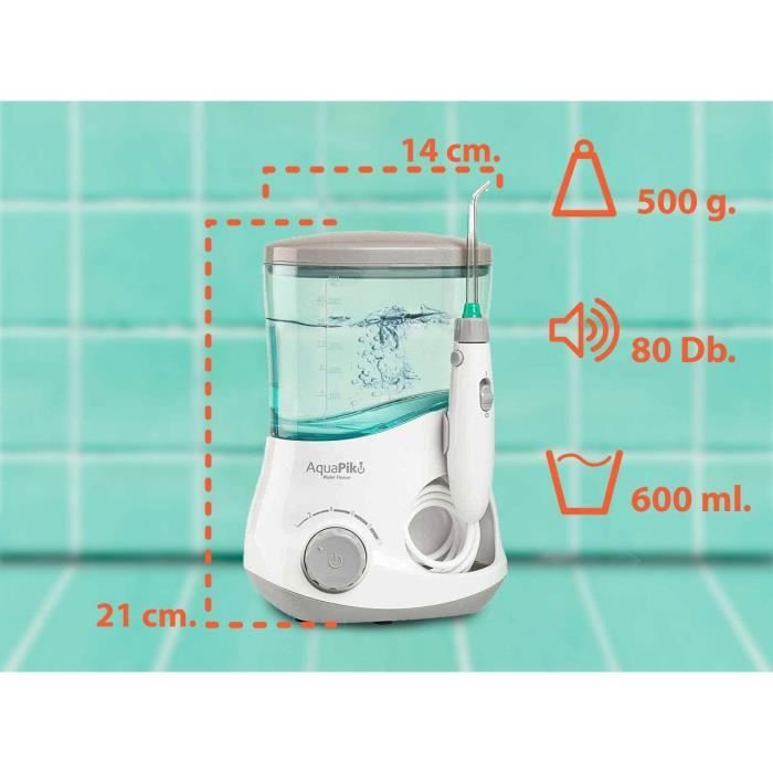 Hydropulseurs et irrigateurs Aquapik 100 Hydropulseur dentaire avec rotation de la buse de 360 7 buses de rechange 45683 Cdiscount Electromenager
