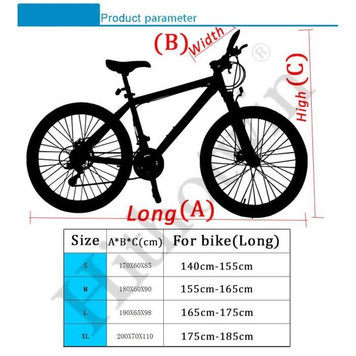 Bâche De Vélo 200x100 Cm – Anti-poussière, Anti-UV, Imperméable, Pour électriques, VTT, Route, Scooter