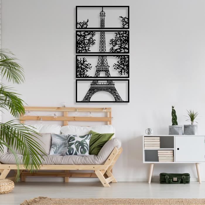 Décoration Murale La tour Eiffel Paris en Métal, Art Mural en métal  Capitale, champs Elysées, Eiffel Paris wall art 112 x 62 cm - Cdiscount  Maison