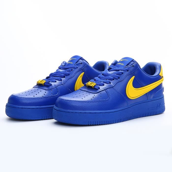 Nike AIR Force 1 Chaussures de Running Homme Bleu jaune Cdiscount Chaussures
