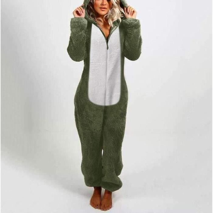 Combinaison Pyjama Femme En Polaire Peluche CityComfort - Onesie Chaud Avec Capuche à Oreilles