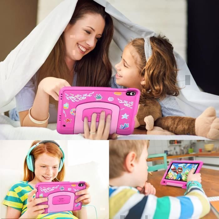 Tablette Enfant Niuniutab 8 Pouces – Android Certifié Google, 6+10 Go RAM, 128 Go + Carte TF 256 Go, Logiciel Enfant, étui Antichoc – Cadeau éducatif