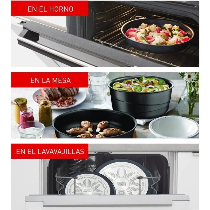 TEFAL Lot de 3 casseroles induction + Poignée INGENIO ECO-RESPECT 16/18/20  cm