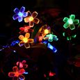 Guirlande Lumineuse Solaire D'extérieur 7m 50 LED Coloré, Guirlande Étanche Fleurs de Cerisier Forme, 8 Modes Lumière de Jardin-3