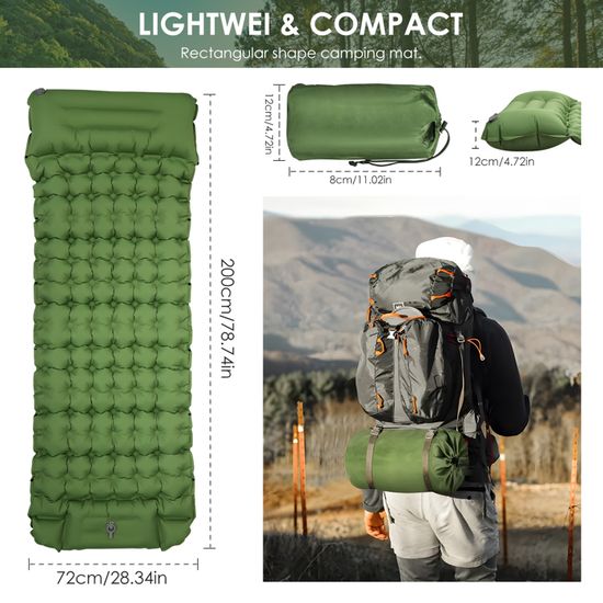 NORDMUT Matelas Isolant Auto-gonflant De 10 Cm - Matelas De