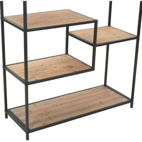 Tidyard Armoire de Rangement Meuble de Rangement Armoire Basse avec 1 /étag/ère pour Jardin ou Salon Noir