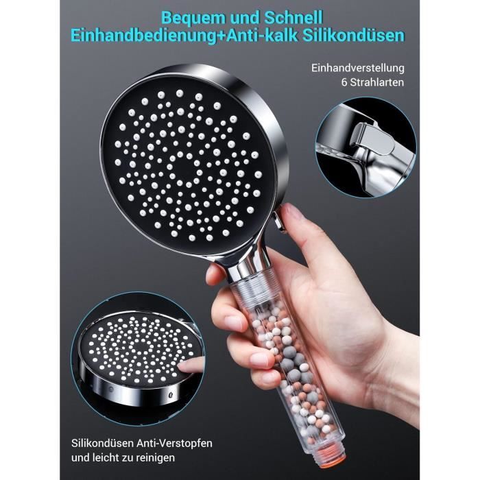 Pommeau De Douche Solaire Économiseur D'Eau - Pour Piscine, Camping, RV - 36 Buses Anti-Calcaire
