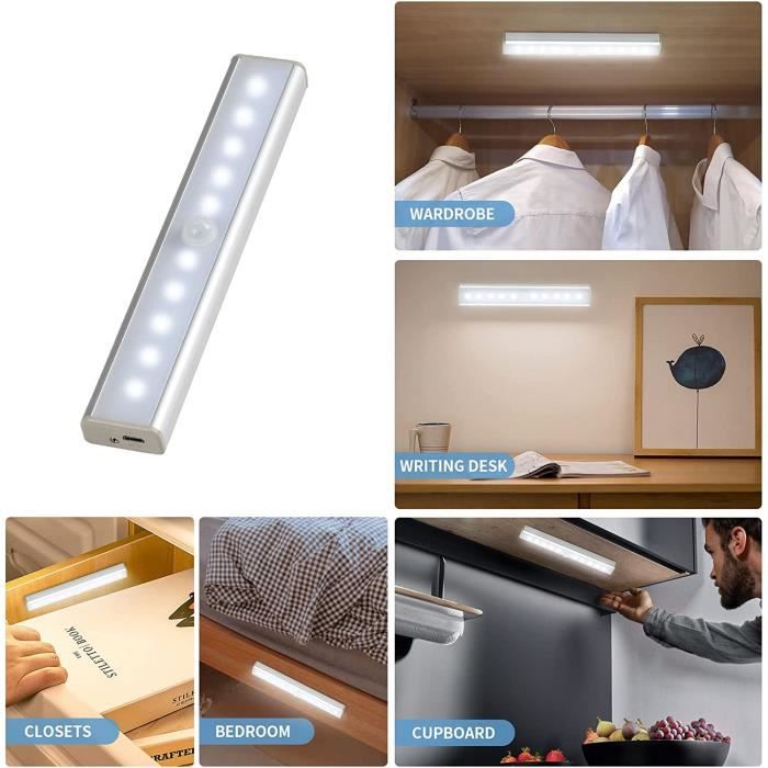 Lampe LED Placard 10 LED, Rechargeable USB Sans Fil LED Lampe de