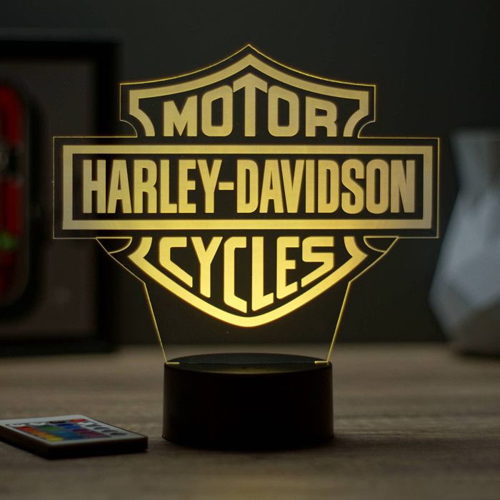 Lampe 3D moto Fat Bob Harley Davidson – LED – Idée Cadeau – Fabriquée en France - Maison