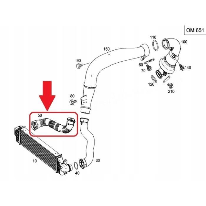 Tuyau Refroidissement Intermédiaire Turbo Compatible Mercedes ML 250