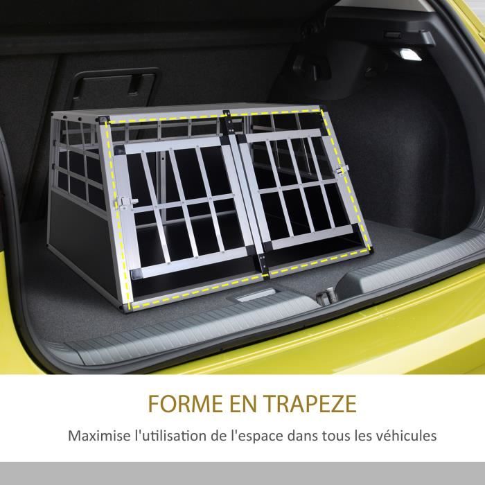 Cage de transport pour chien aluminium pour coffre de voiture