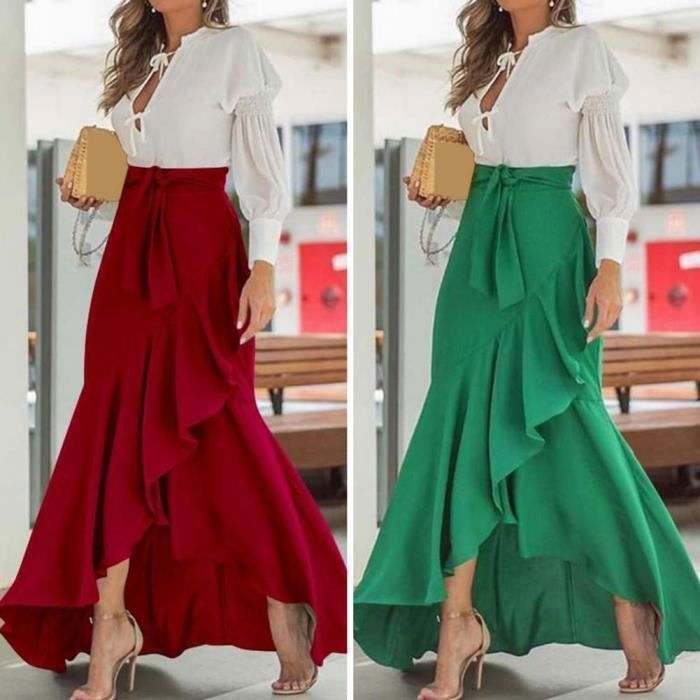 Jupe de soiree en dentelle pour femmes Green F8448 Taille haute et confortable Blanc Cdiscount Pret a Porter