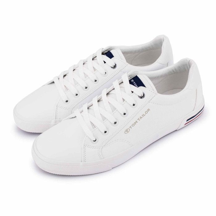 Baskets basses TOM TAILOR blanc Dessus simili cuir Lacets