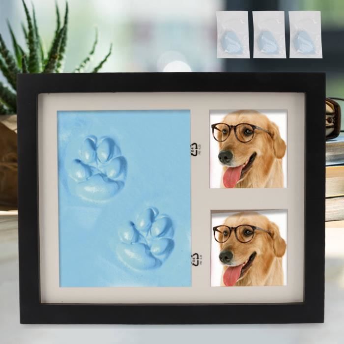 Kit de d'empreinte de patte pour animaux de compagnie, type de boucle de  cadre photo avec empreintes de pattes pour chiens et chats(Argile Bleue