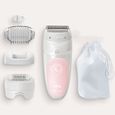 Epilateur électrique femme Braun Silk-épil 5-620 - Blanc/Rose - Tête de rasage+tondeuse - Technologie Wet & Dry-4