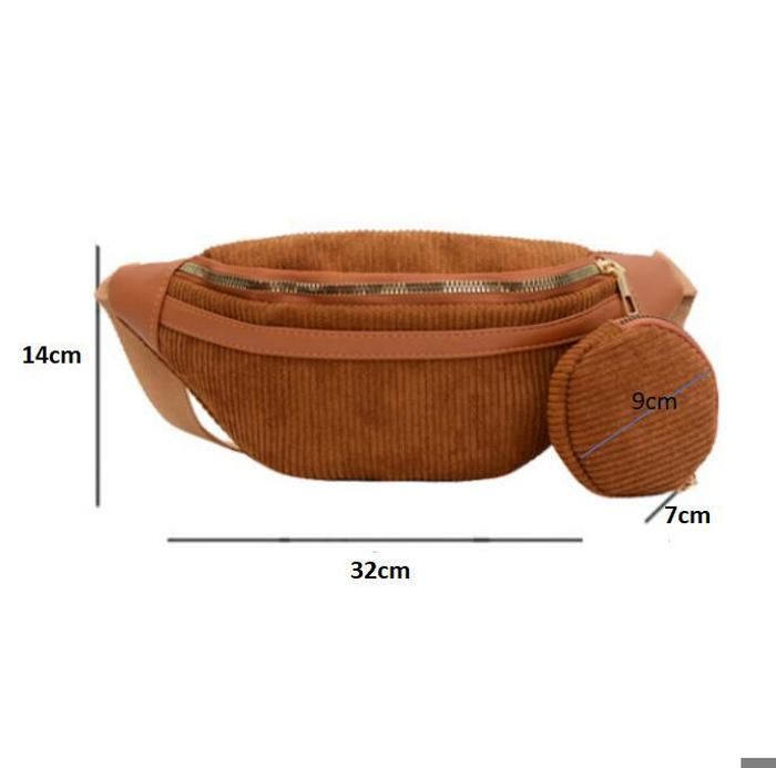 Sac Banane Femme Homme,Sacs Banane en Velours Côtelé,Sacoche