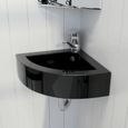 🐽9647Lavabo Vasque à poser Salle de Bain Lave Main Haut de Gamme - Lavabo avec trou de trop-plein -45x32x12,5 cm Noir-0