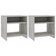 2 pcs Tables de chevet Style Contemporain scandinave - Table d'appoint Armoire de Lit - Gris béton 40 x 30 x 40 cm Aggloméré♫2483-0