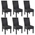 Excellent Lot de 6 Chaises de salle à manger Design Contemporain Chaises à dîner - Ensemble de 6 Fauteuil chaises Noir Rotin ®LOPJTS-0