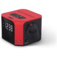 SCHNEIDER SC360ACLRED Radio Réveil Double Alarme Projection USB Charge Luna - Rouge-0