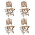 Ensemble de 4 chaises pliables d'extérieur en bambou - VIDAXL-0