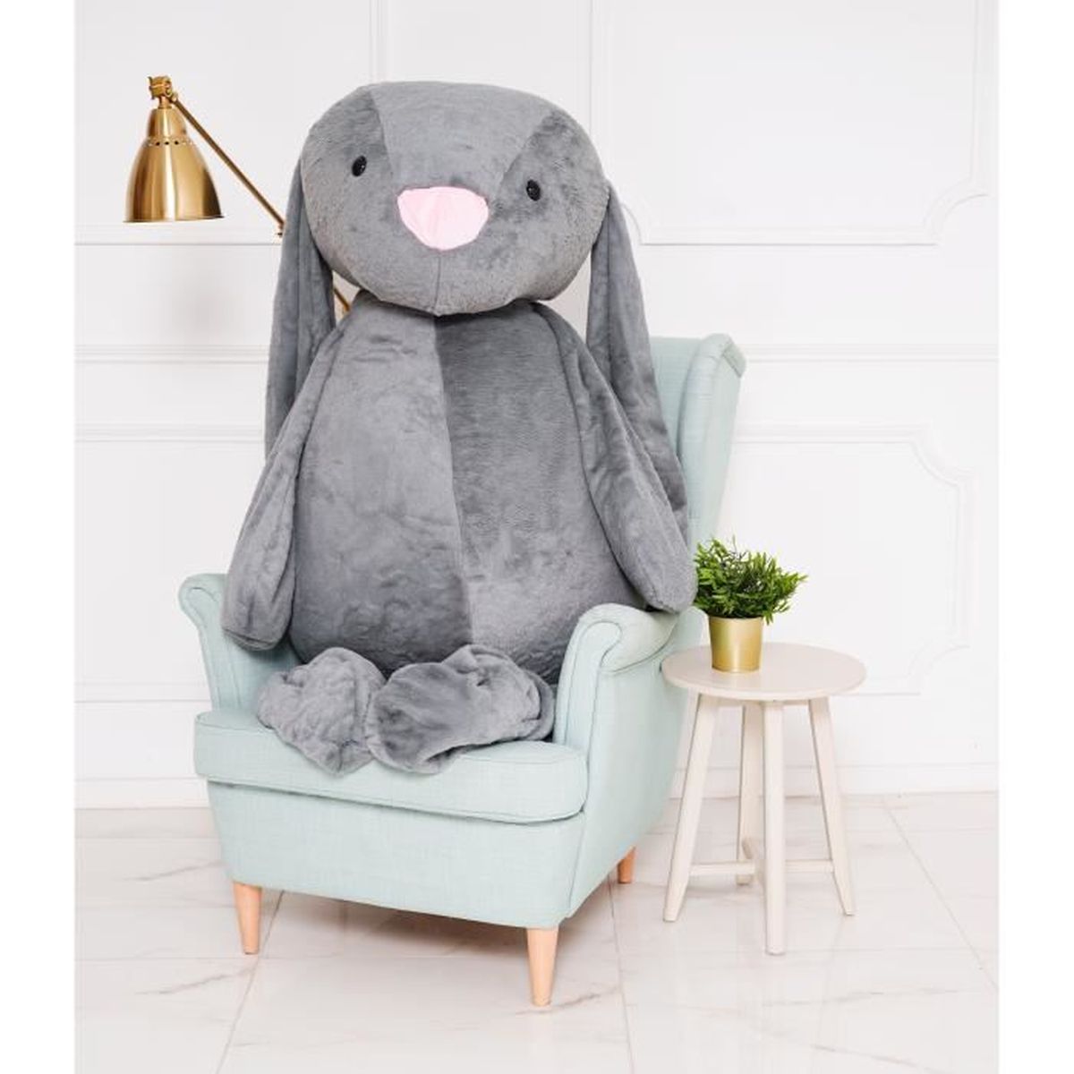 DEAR BEAR Lapin en Peluche géant et doux, 160 cm, gris Cdiscount Jeux