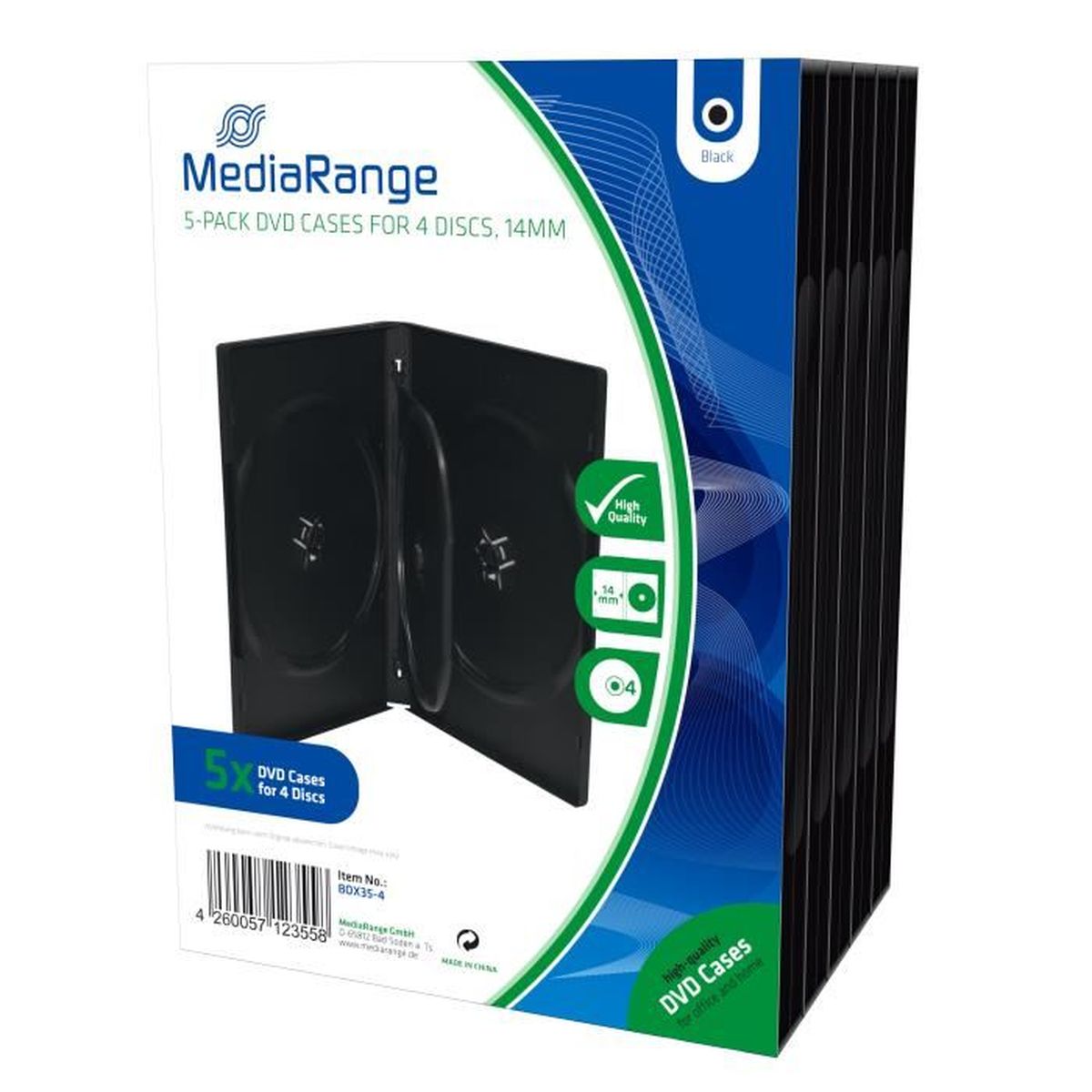 Kit D Impression Cd Dvd De Micro Application Gratuit MediaRange BOX35-4, Boîtier DVD, 4 disques, Noir, Plastique, 120 mm, 136 mm  - Cdiscount Informatique