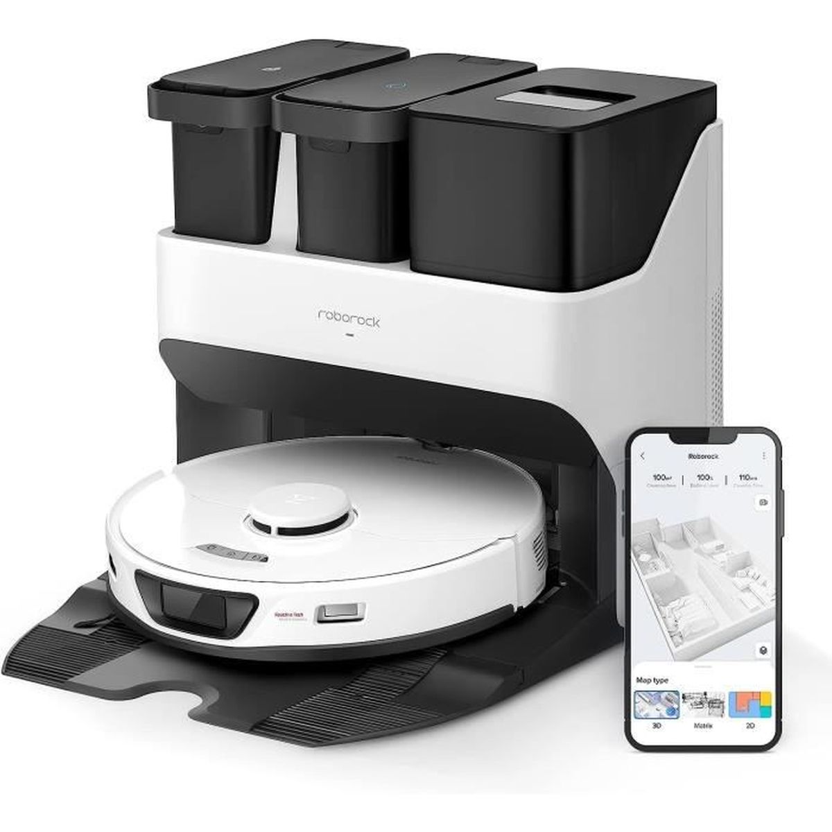 Roborock S7 Pro Ultra,Aspirateur Robot Laveur 5100Pa avec Station de Vidange Avec liquide de ...