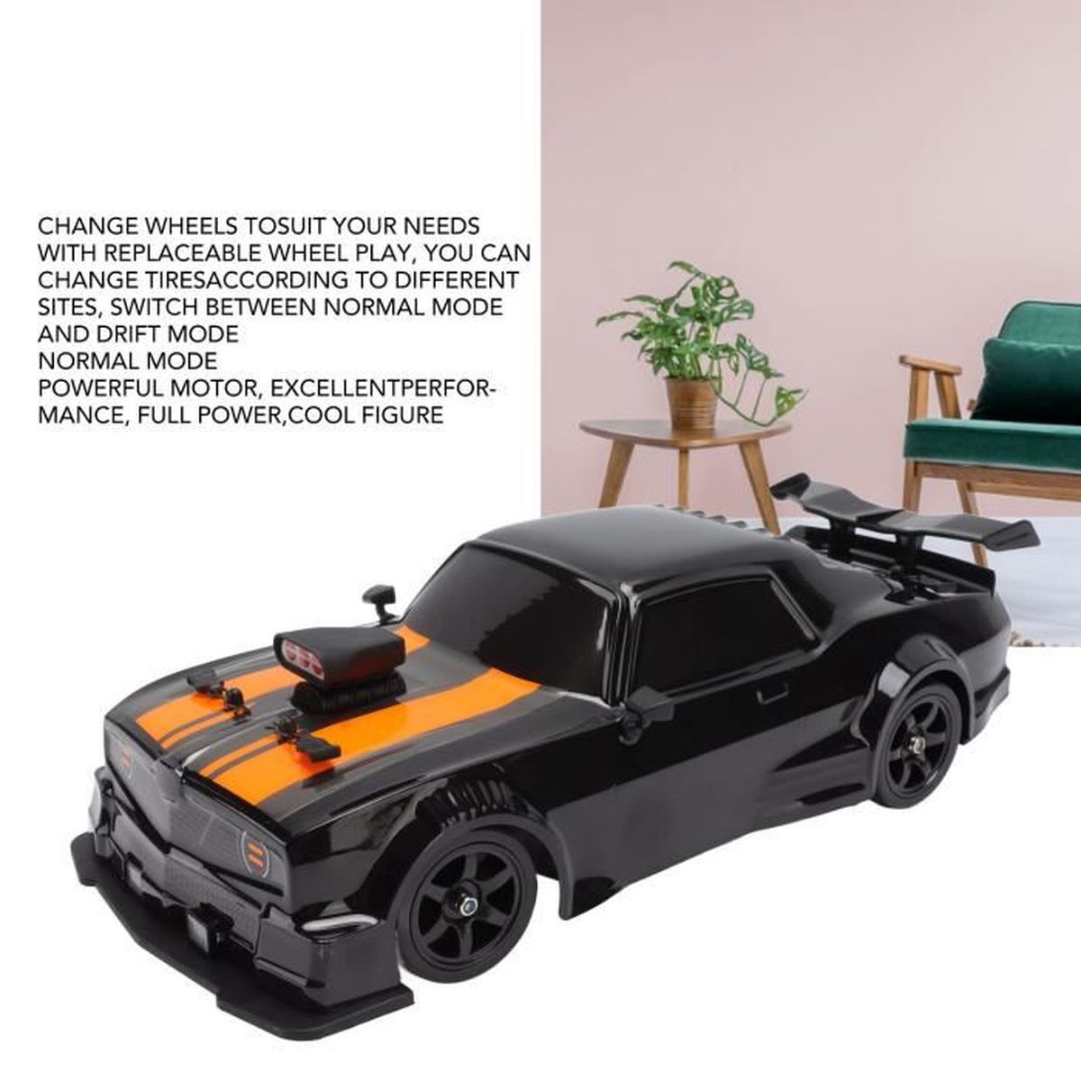 Auto Radiocomandata RC 1:16, 4WD, Velocità 18 Km/h - Con 3 Batterie, Luci LED, Pneumatici Drift, Per Bambini 6+