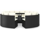 RILLBUS Salon de jardin en Résine tressée, Canapé à 8 places avec table, Couleur noir O170