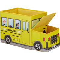 Tabouret pouf coffre boîte à Jouets enfant pliable jaune - Marque - Modèle - 56cm - 1 place - Polyester