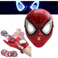 Masques LED Spiderman + gants jouets pour enfants - ECELEN - Rouge