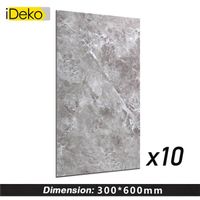iDeko® 10 x Papier peint 3D Auto Adhésif à Effet Carrelage marbre Bricolage Cuisine salle de bain mural sol 30x60cm els14