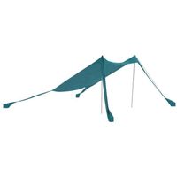 Tente de plage - abri solaire de camping - poteaux, piquets inclus - polyester-élasthanne bleu