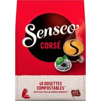 LOT DE 4 - SENSEO - Corsé Café dosettes Compatibles Senseo - paquet de 40 dosettes - 277 g