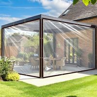 Bâche Transparente Imperméable 2.5x3 M - PVC 650 G/m² - Avec œillets Tous Les 30 Cm - Pour Terrasse, Balcon, Serre