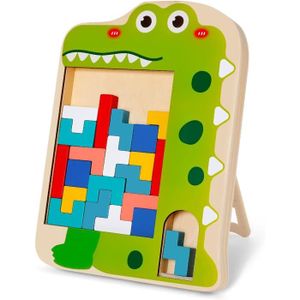 PUZZLE Puzzle en Bois Enfant Tetris en Bois Montessori Ta