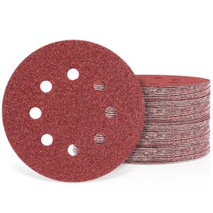 PONCEUSE - POLISSEUSE Lot de 30 disques abrasifs ronds de 125 mm à 8 tro