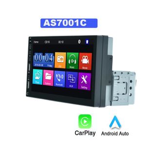 AUTORADIO AS7001S - Autoradio Android, FM, SD, AUX, Bluetooth, lecteur multimédia MP5, universel, 1 Din, 2 Din, Carplay