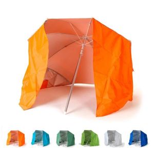 ABRI DE PLAGE Parasol de plage pliable portable léger aluminium tente 160 cm Piuma, Couleur: Orange