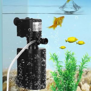 FILTRATION - POMPE filtre interne 3 en 1 filtre filtrant l'eau de pompe d'aération d'oxygène pour l'aquarium de réservoir de poissons prise EU 220 V