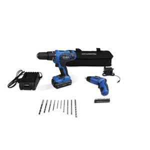 HYUNDAI Pack Perceuse percussion 18V 1.5Ah + Tournevis sans fil 3,6V - HPACK1815