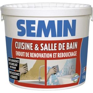 SOUS-COUCHE - ENDUIT Enduit de rebouchage et rénovation spécial cuisine et salle de bain Semin - adapté aux pièces humides - seau de 1 kg