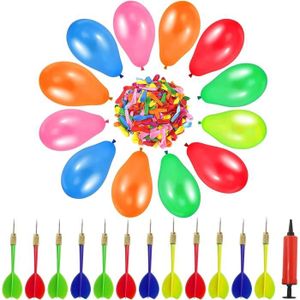 ARC À FLÉCHETTE MOUSSE Ballons de Fléchettes Multicolores, 500 Ballon de Fléchettes Set avec 12 Fléchettes avec 1 Pompes à Ballons, Ballon de[S92]