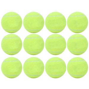 BALLE DE TENNIS VGEBY Lot de 12 balles de tennis en caoutchouc résistant - Entraînement intérieur et extérieur