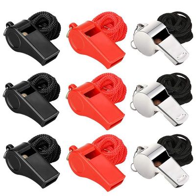 Lot De 10 Sifflets D'arbitre En Acier Inoxydable – Ultra Puissants Pour Le Sport, Les Urgences Et L'entraînement, Avec Cordon Nylon, Solides Et Pratiques