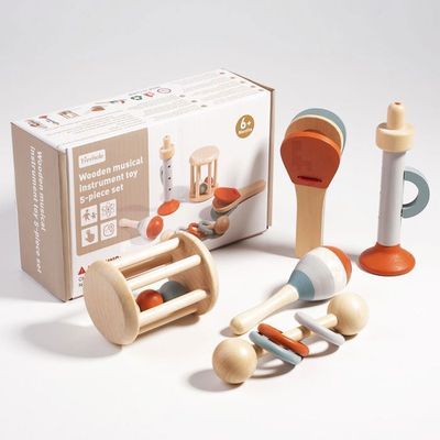 Lot De 6 Hochets Montessori En Bois Pour Bébé – Jouet Musical Sensoriel Dès 1 An – Cadeau Anniversaire Filles Et Garçons – Idée Cadeau Originale Pour éveil Et Motricité